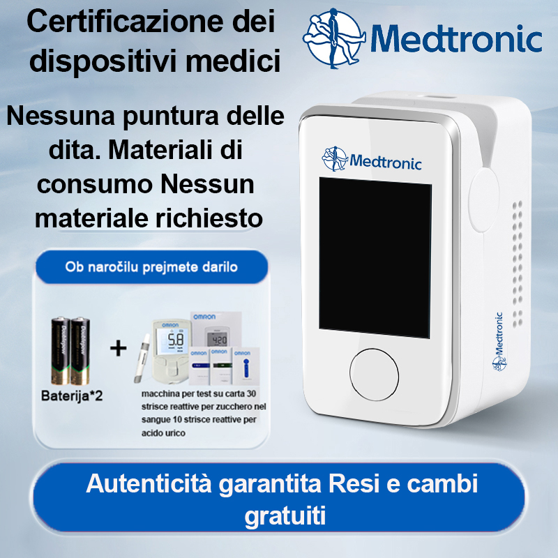 [Trattamento medico non invasivo ad alta precisione] Test della glicemia + misurazione della pressione sanguigna + test dell'ossigeno nel sangue